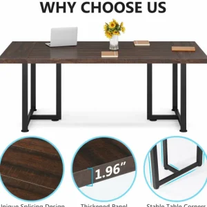 Tribesigns Conference Table, 6FT Rectangular Meeting Table Boardroom Desk* Desks