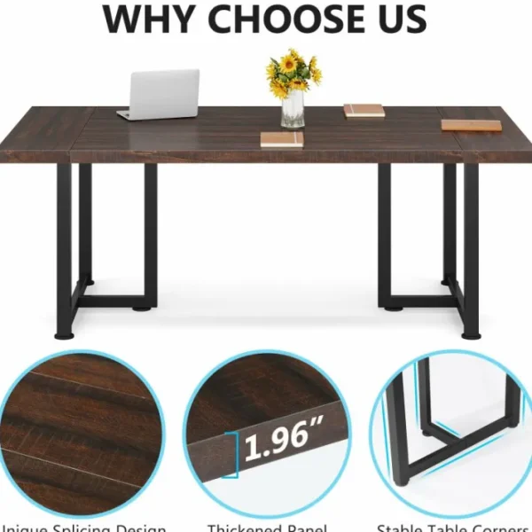 Tribesigns Conference Table, 6FT Rectangular Meeting Table Boardroom Desk* Desks