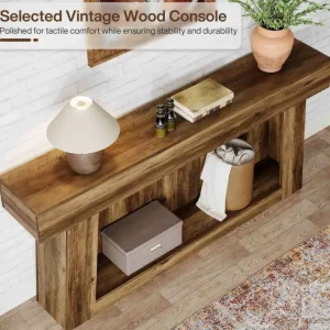 Tribesigns 63" Console Table, Farmhouse 2 - Tier Sofa Table Entryway Table with Storage* Console Tables | Console Tables