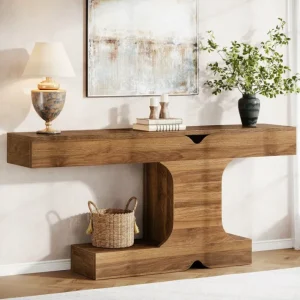 Tribesigns 63" Console Table, I - Shaped Farmhouse Sofa Table Entryway Table* Console Tables | Console Tables