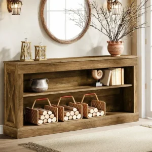 Tribesigns 63" Console Table, Vintage Entryway Table with 3 - Tier Storage Shelf* Console Tables | Console Tables