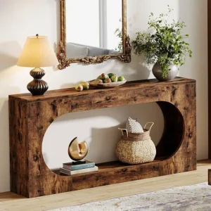 Tribesigns 63" Console Table, Wood Sofa Table Behind Couch with 2 - Tier Storage Shelf* Console Tables | Console Tables