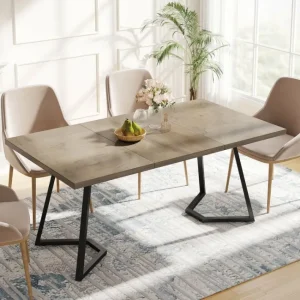 Tribesigns Dining Table, 55" Rectangular Kitchen Table Faux Marble Top* Dining Tables