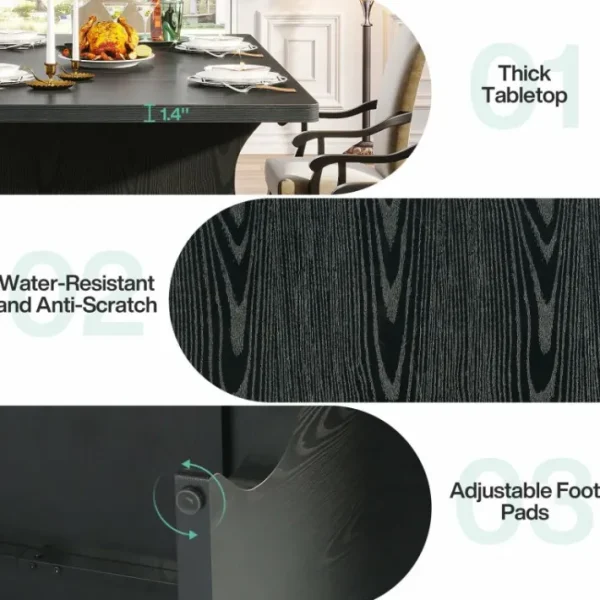 Tribesigns 63" Dining Table, Modern Rectangular Kitchen Table for 4-6* Dining Tables