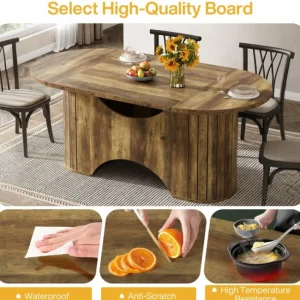 Tribesigns 63" Dining Table, Oval Farmhouse Kitchen Table for 4* Dining Tables