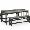 Tribesigns Dining Table Set, 3-Piece Kitchen Table with 2 Benches for 4-6 People* Dining Tables