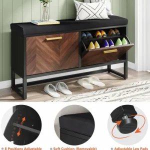 Tribesigns Entryway Shoe Storage Bench, Hallway Shoe Organizer with 2 Flip Drawers* Benches