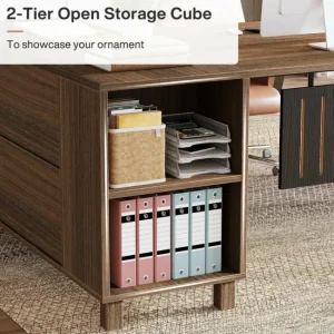 Tribesigns 63" Executive Desk, L - Shaped Computer Desk Workstation with Storage Cabinet* Desks