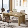 Tribesigns 63" Executive Desk, Rustic Wood Computer Desk Office Desk* Desks