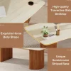 Tribesigns 78.7" Executive Desk, Travertine Slab Computer Desk With Semi - Circular Base* Desks