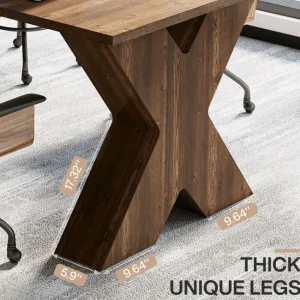 Tribesigns 63" Executive Desk, Wood Computer Desk with X - Shaped Pedestal Base* Desks