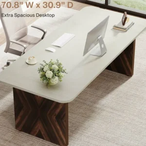 Tribesigns 70.8" Executive Desk, Wood Computer Office Desk Conference Table* Desks