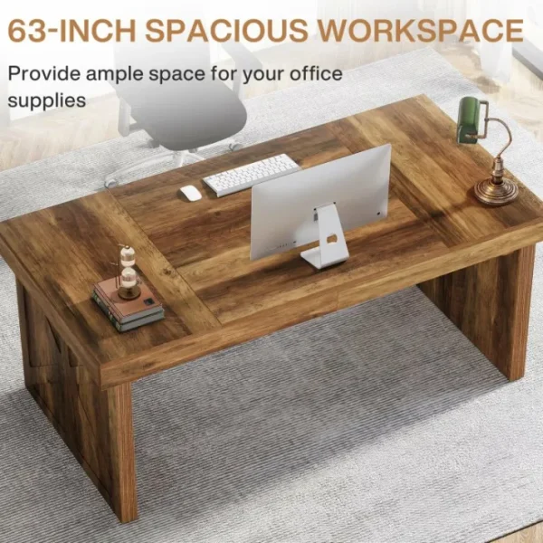 Tribesigns 63" Executive Desk, Wood Computer Desk Office Desk* Desks