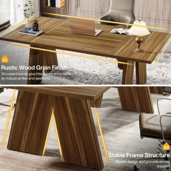 Tribesigns 70.9" Executive Desk, Wood 6FT Conference Table Meeting Table Computer Desk* Desks