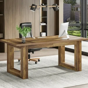 Tribesigns 63" Executive Desk, Wooden Computer Desk Workstation Table* Desks