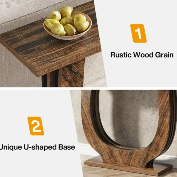 Tribesigns Farmhouse Console Table, 41.34" Wood Sofa Table with Geometric Base* Console Tables | Console Tables