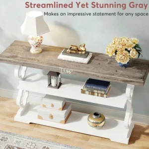 Tribesigns Farmhouse Console Table, 55" Entryway Sofa Table with Storage Shelves* Console Tables | Console Tables