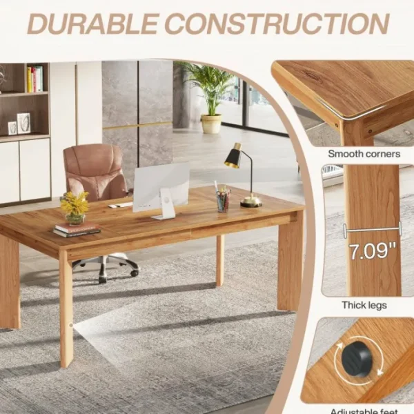 Tribesigns 63-inch Executive Desk, Wood Computer Desk Conference Table* Desks