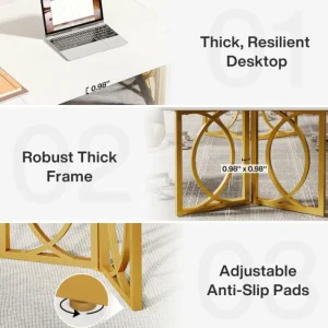 Tribesigns 70.9-inch Executive Table, Wood Computer Desk with Metal Frame For Home Office* Desks
