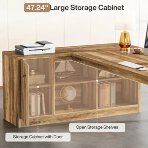 Tribesigns 72" L - Shaped Desk, Executive Desk Office Computer Desk with Cabinet* Desks