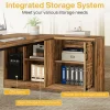Tribesigns 78" L - Shaped Executive Desk, Farmhouse Reversible Computer Desk with Cabinet* Desks