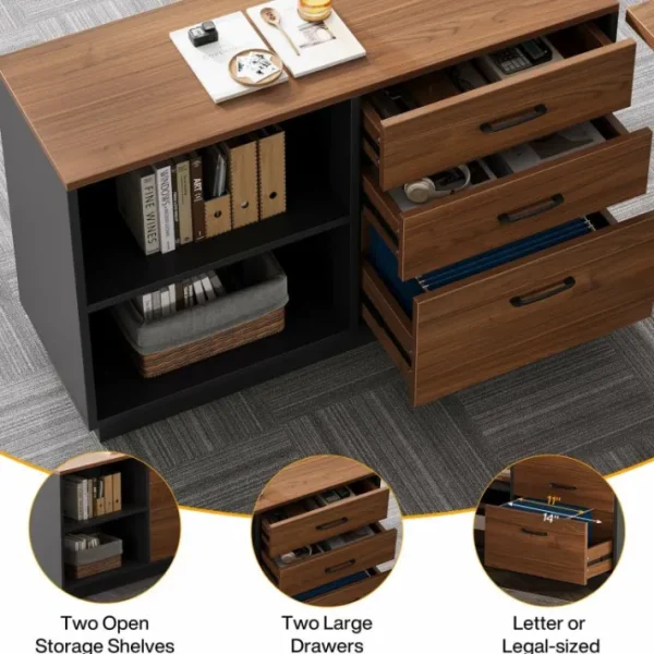 Tribesigns L - Shaped Executive Desk, 63" Computer Desk Workstation with File Cabinet* Desks