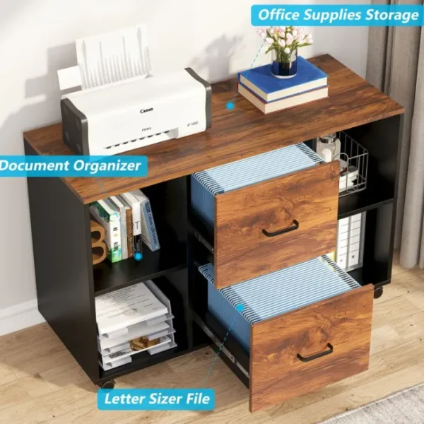 Tribesigns L-Shaped Desk, 55" Office Desk with 40" Mobile File Cabinet* Desks