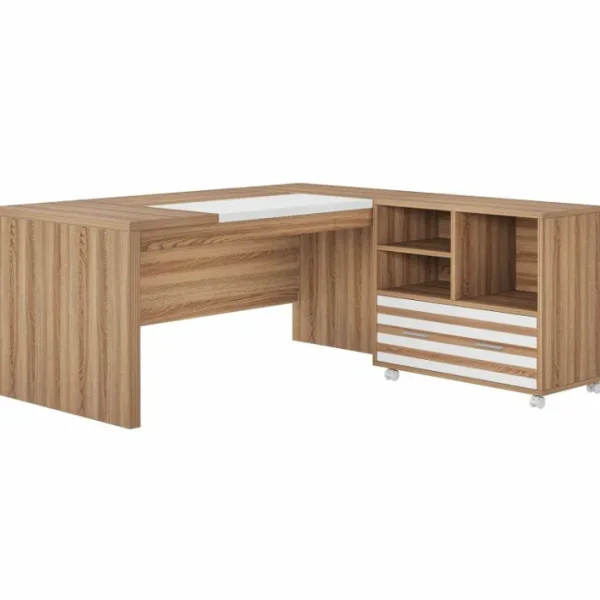 Tribesigns 66.2" L-Shaped Executive Desk, Computer Desk with Mobile File Cabinet* Desks