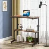 Tribesigns Mobile C Table, Height Adjustable Bedside Sofa Table with Shelves* End & Side Tables
