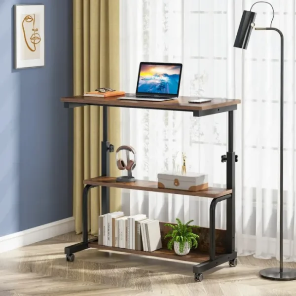 Tribesigns Mobile C Table, Height Adjustable Bedside Sofa Table with Shelves* End & Side Tables