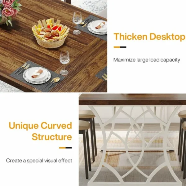Tribesigns 63" Rectangular Dining Table with Wooden Tabletop for 6 People* Dining Tables