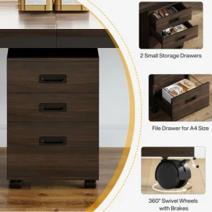 Tribesigns 78.7" Two Person Desk, Long Computer Desk with File Cabinet* Desks