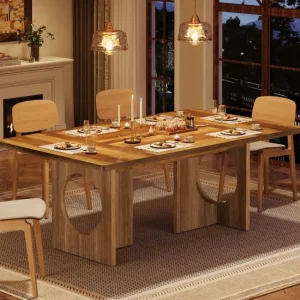 Tribesigns 63" Wood Dining Table, Farmhouse Kitchen Table for 4 - 6 People* Dining Tables