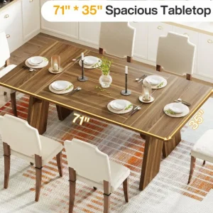Tribesigns 71" Wood Dining Table, Farmhouse Kitchen Table for 6 People* Dining Tables