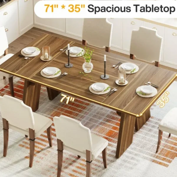 Tribesigns 71" Wood Dining Table, Farmhouse Kitchen Table for 6 People* Dining Tables