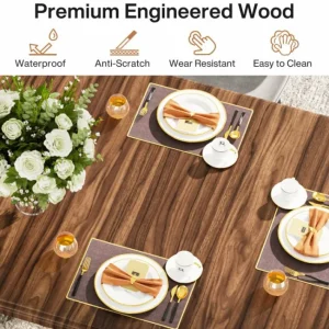 Tribesigns 63" Wood Dining Table for 6, Rectangular Kitchen Table with Metal Legs* Dining Tables