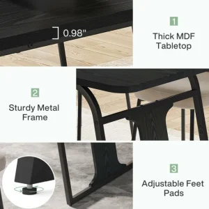 Tribesigns 63" Wood Dining Table, Rectangle Kitchen Table for 4 - 6* Dining Tables